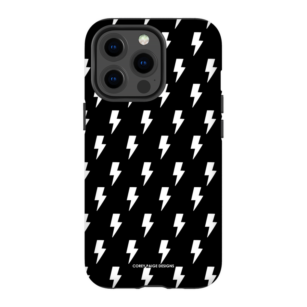 Black & White Lightning Bolts iPhone Case