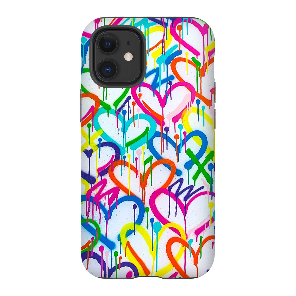 Rainbow Graffiti Hearts Phone Case