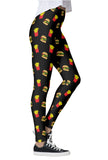 Burger & Fries Black Leggings