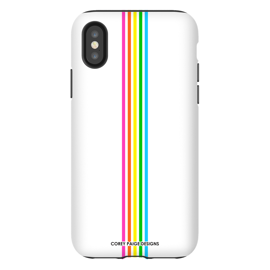 Rainbow Stripe White iPhone Case