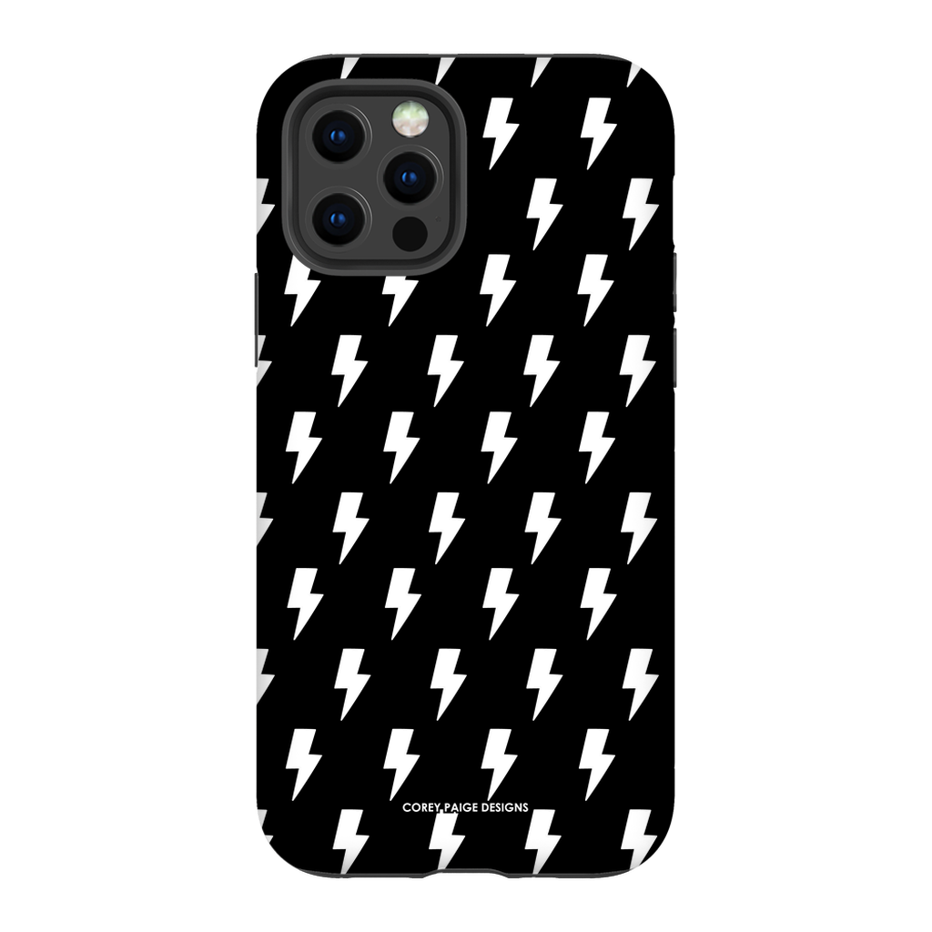 Black & White Lightning Bolts iPhone Case