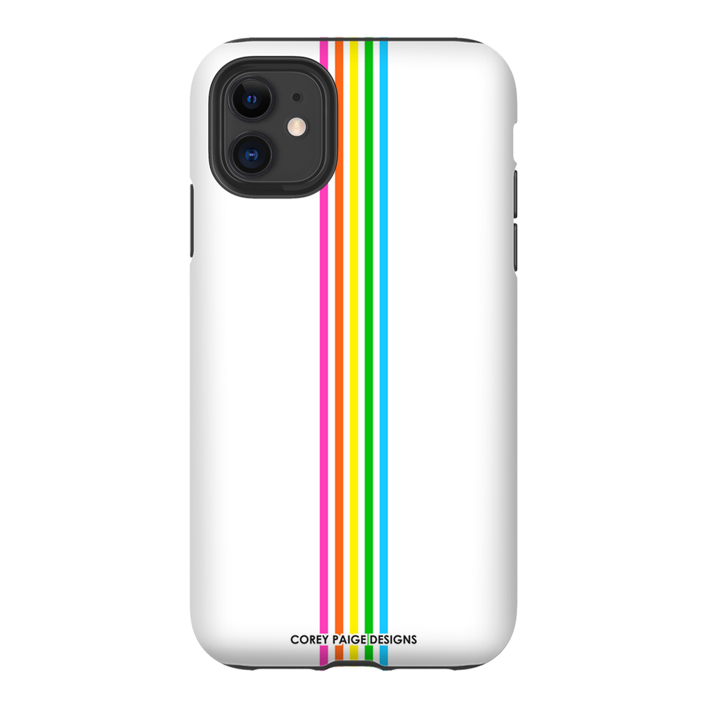 Rainbow Stripe White iPhone Case