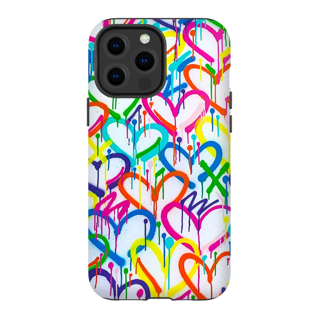 Rainbow Graffiti Hearts Phone Case