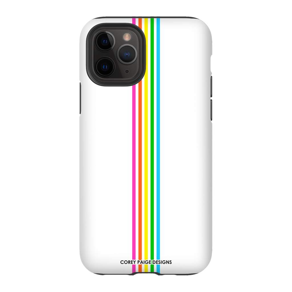 Rainbow Stripe White iPhone Case