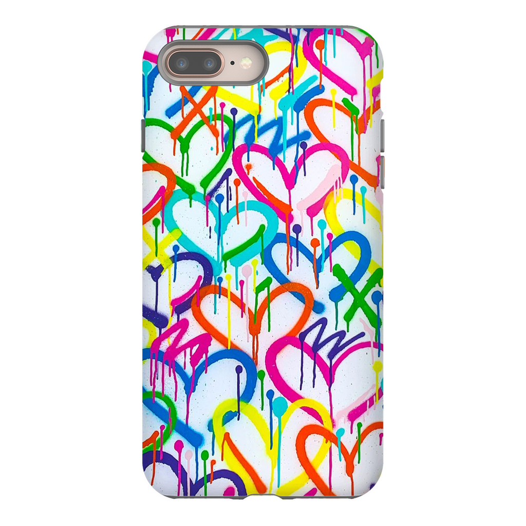 Rainbow Graffiti Hearts Phone Case