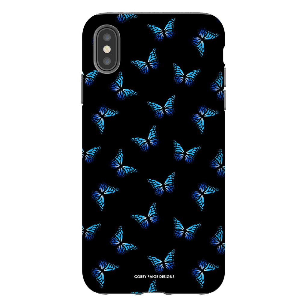 Blue Butterflies Black iPhone Case
