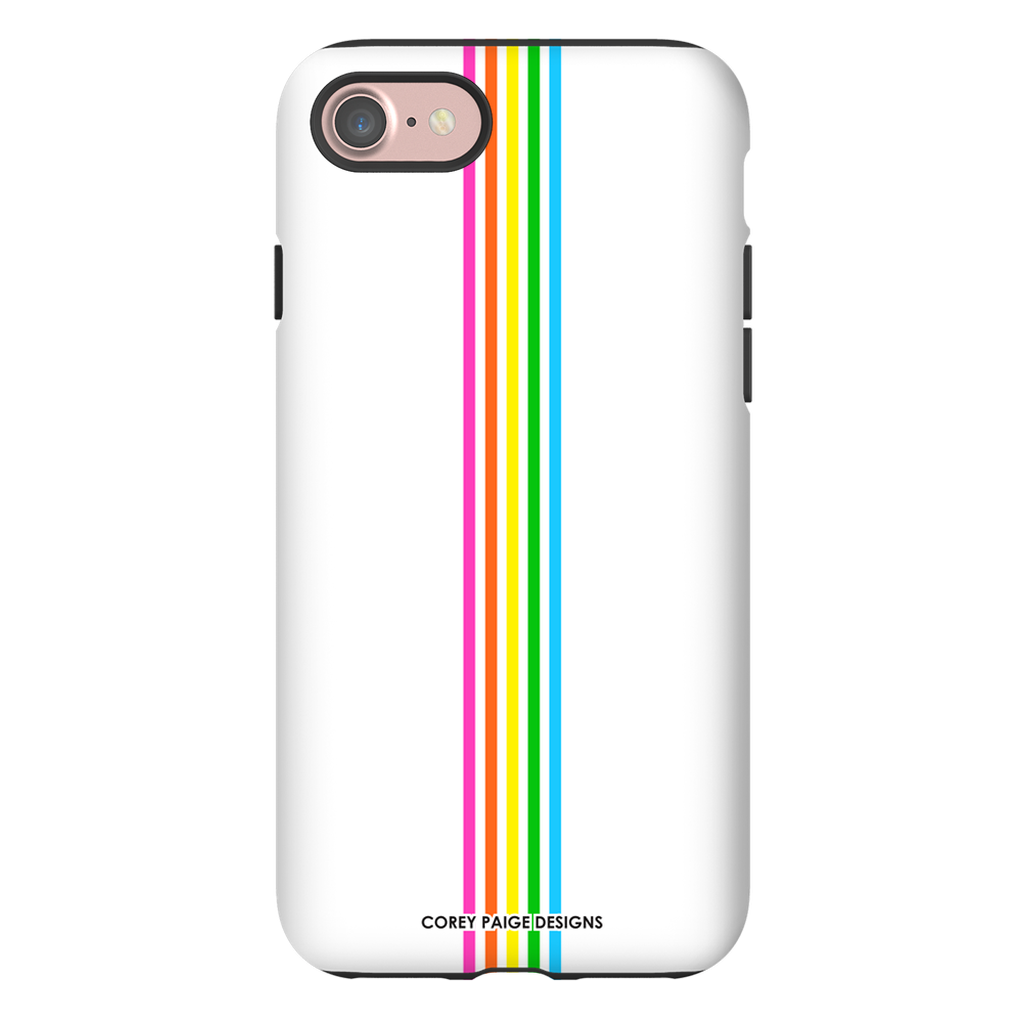 Rainbow Stripe White iPhone Case