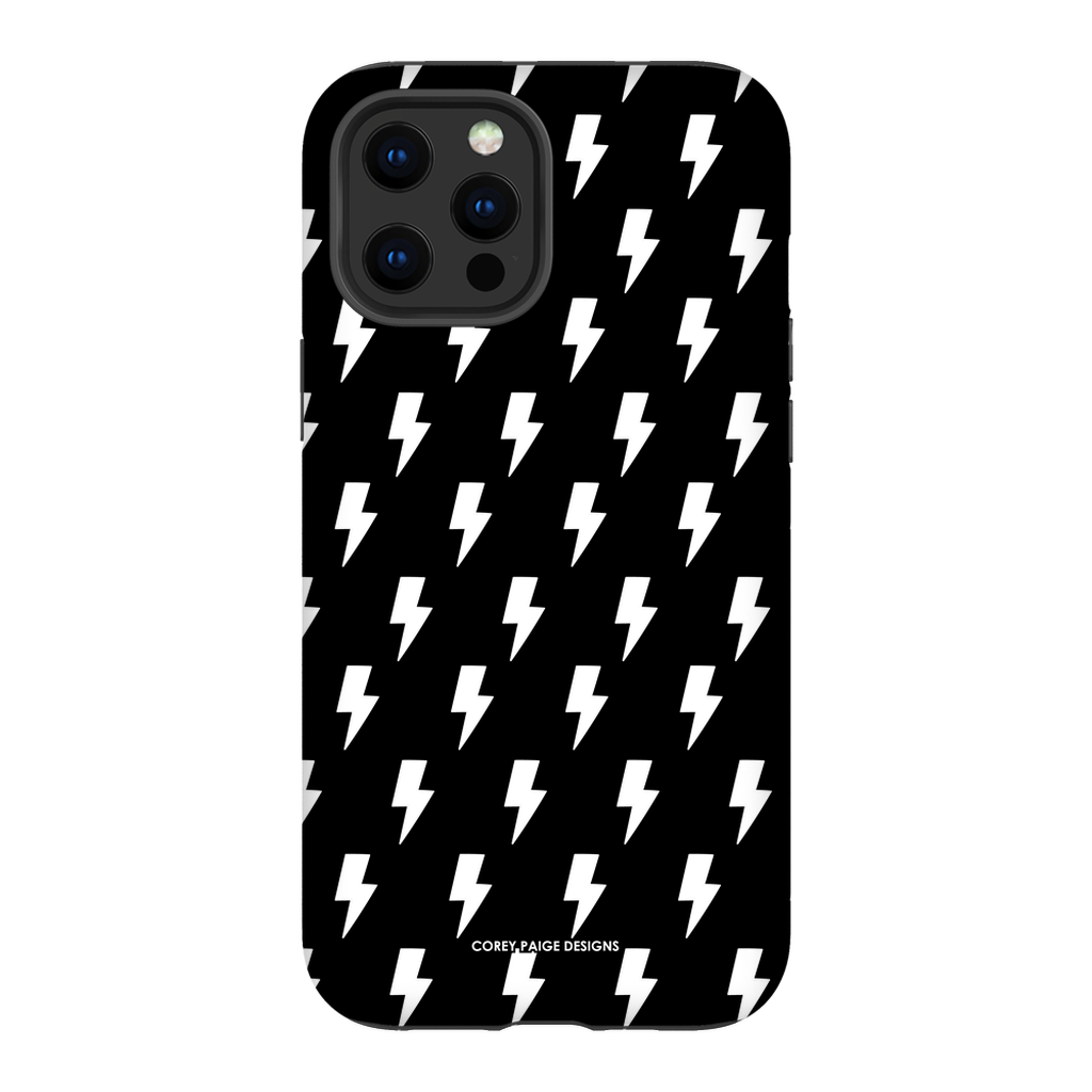 Black & White Lightning Bolts iPhone Case