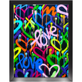 Load image into Gallery viewer, Rainbow & Black Love & Hearts Framed Print
