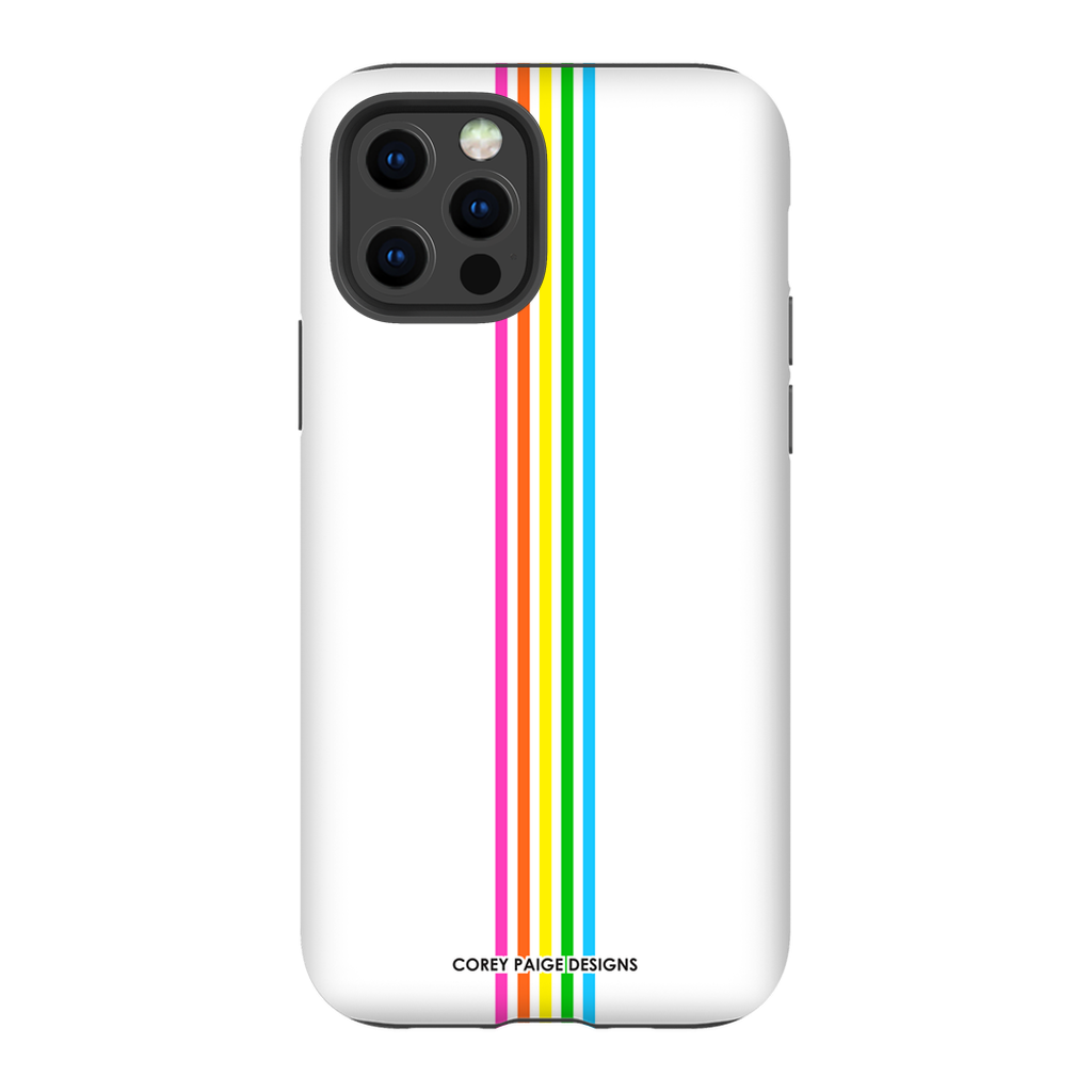 Rainbow Stripe White iPhone Case