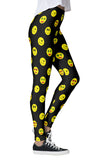 Happy Face Emojis Black Leggings