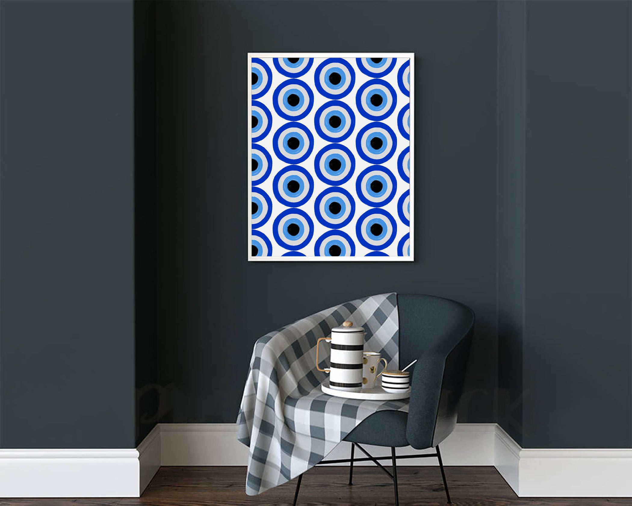 Evil Eye Pattern Framed Print