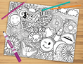 Load image into Gallery viewer, Hippie Collage Coloring Sheet
