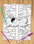 Load image into Gallery viewer, Good Vibes Camo Stripe Coloring Sheet
