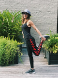 Red & Black Side Seam Checkered Leggings