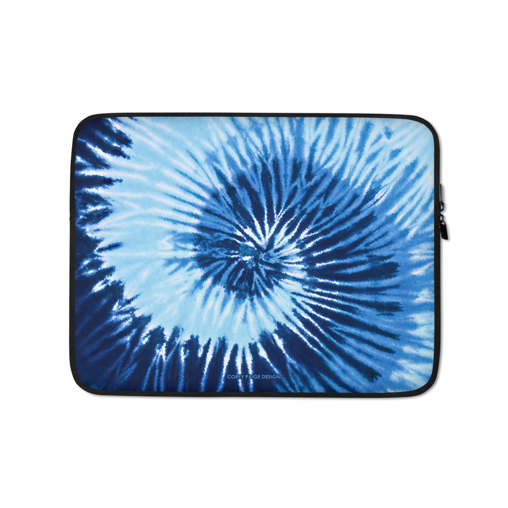 Blue Two Tone Tie Dye Laptop Sleeve