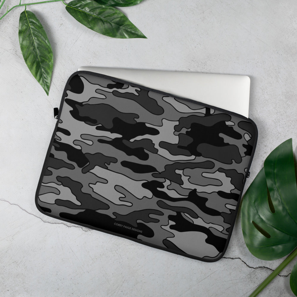 Gray & Black Camo Laptop Sleeve