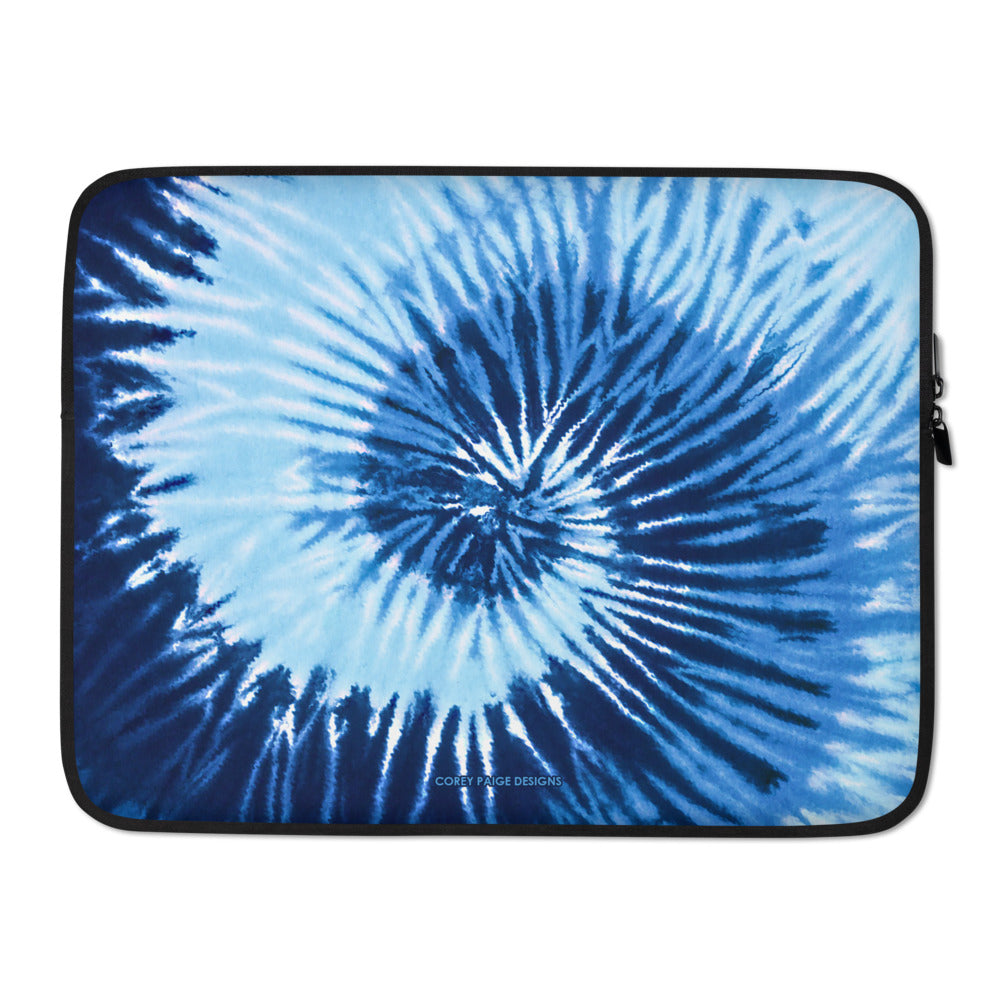 Blue Two Tone Tie Dye Laptop Sleeve