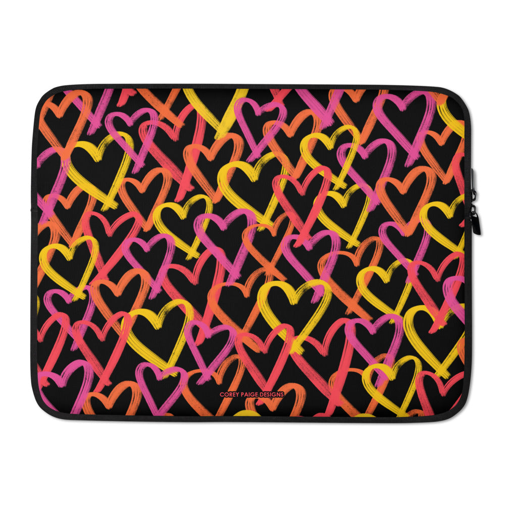 Graffiti Hearts Laptop Sleeve