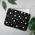 Load image into Gallery viewer, White Stars Black Laptop Sleeve
