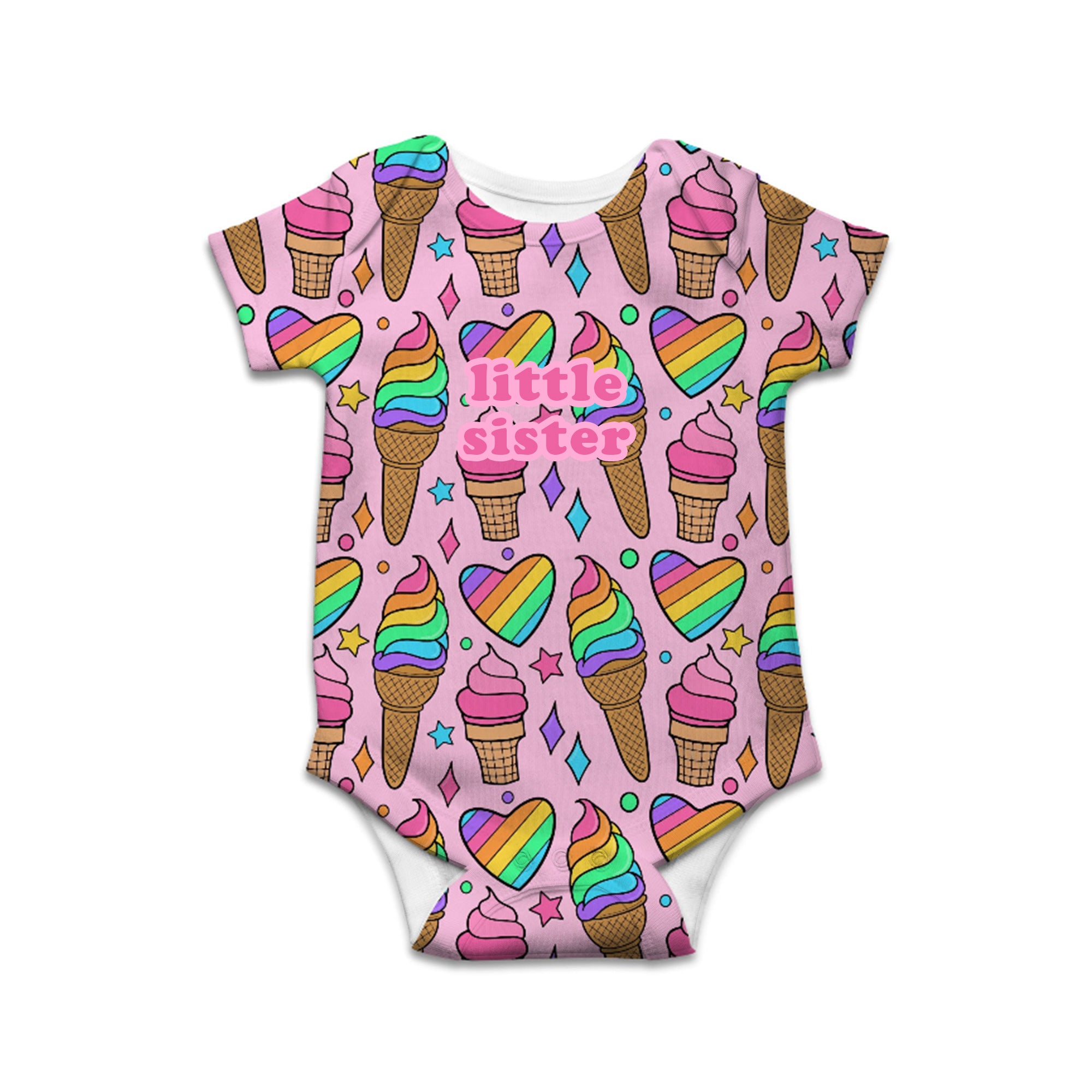 Rainbow Ice Cream Baby Onesie