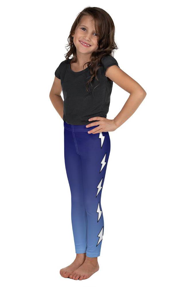 White Side Bolts Blue Ombre Kid's Leggings
