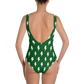 White Lightning Bolts on Green One-Piece