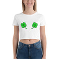 Load image into Gallery viewer, Double Shamrock Women’s Cropped Tee
