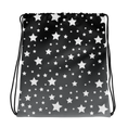 Load image into Gallery viewer, White Stars Gray Ombre Drawstring Bag
