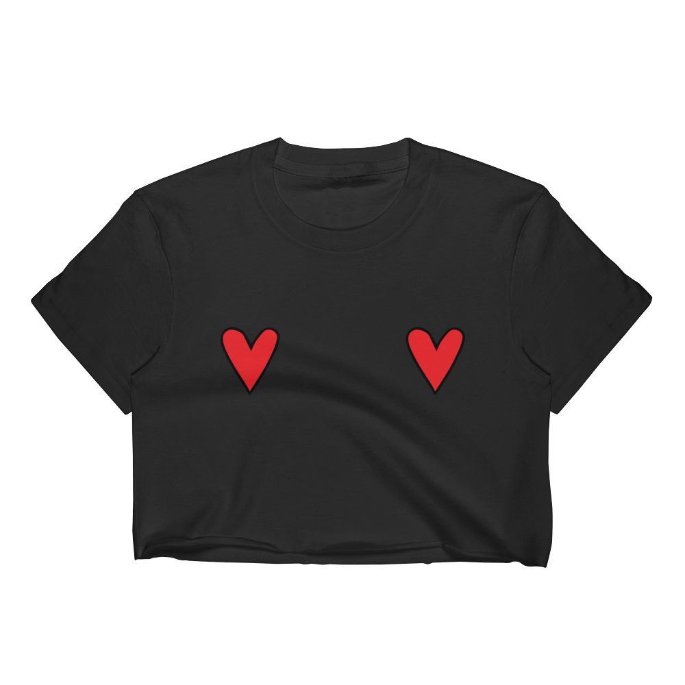 Red Hearts Cropped T-Shirt