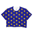 Load image into Gallery viewer, Yellow Stars on Blue Cropped T-Shirt
