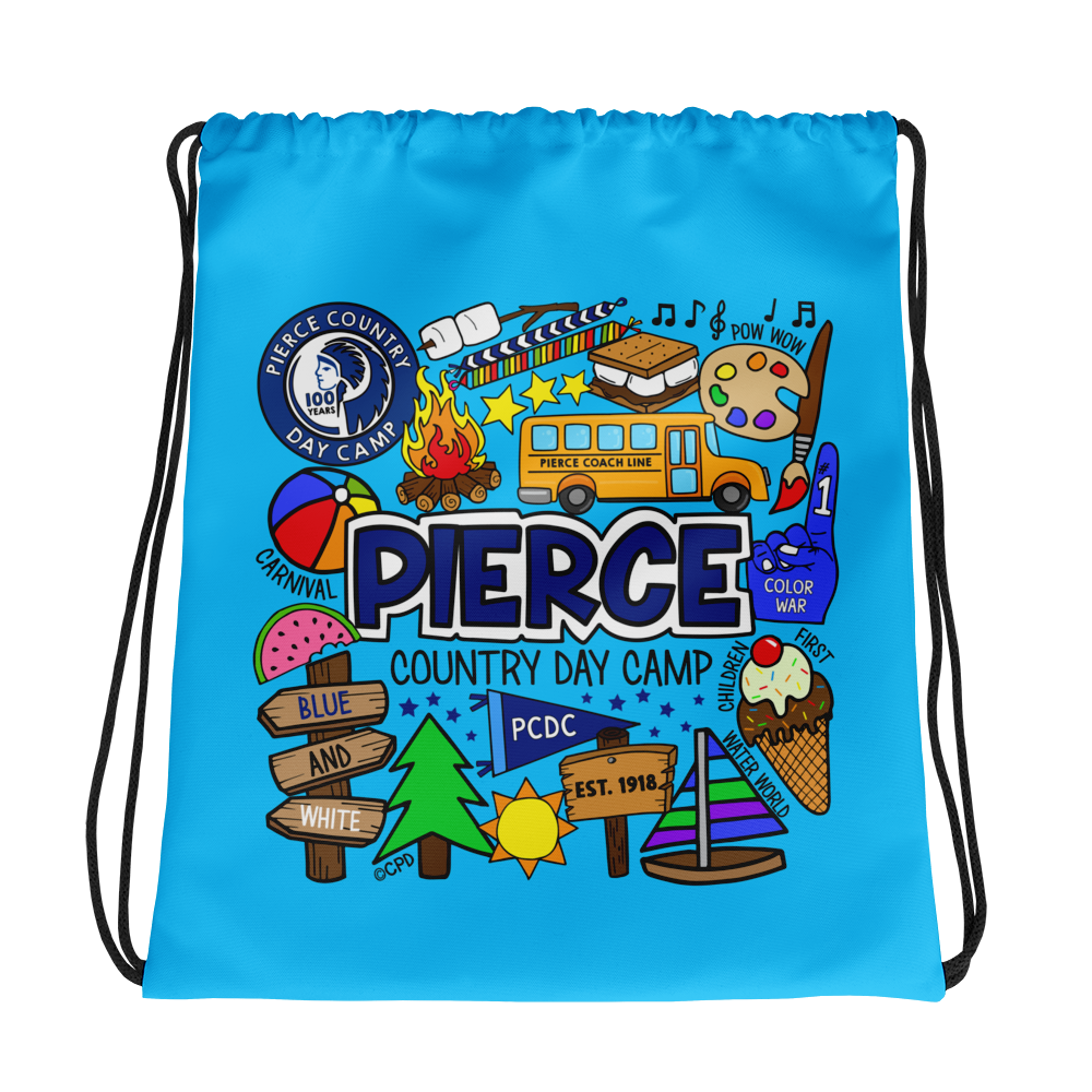 Pierce Day Camp Collage Drawstring Bag