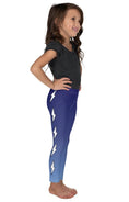 Load image into Gallery viewer, White Side Bolts Blue Ombre Kid's Leggings
