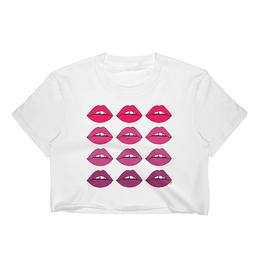 Pink Ombre Lips T-Shirt Crop Top