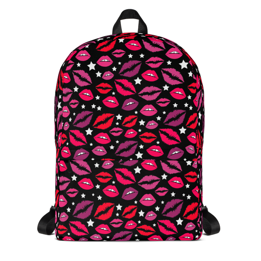 Lips & Stars Black Backpack