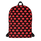 Lips on Black Backpack