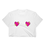 Double Sparkle Heart Cropped T-Shirt