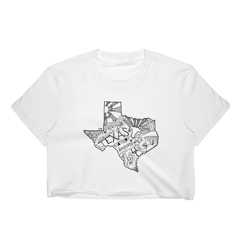 Texas Drawing Cropped T-Shirt