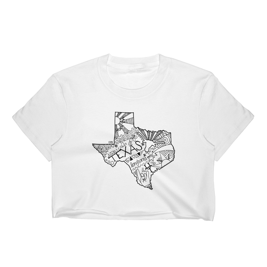 Texas Drawing Cropped T-Shirt