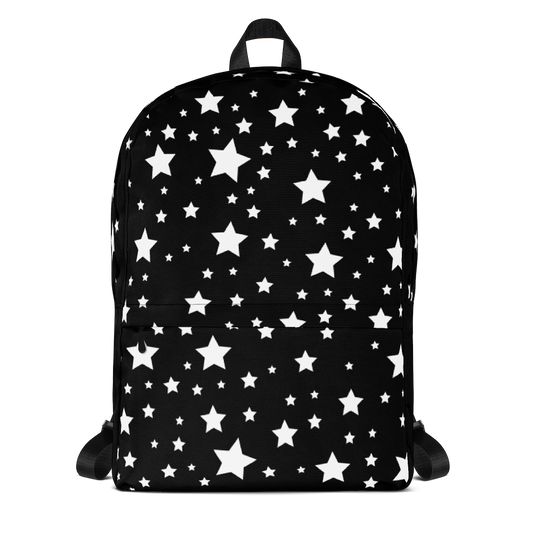 White Stars on Black Backpack