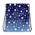 Load image into Gallery viewer, White Stars Blue Ombre Drawstring Bag
