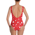 Load image into Gallery viewer, White Stars Red One-Piece Swimsuit
