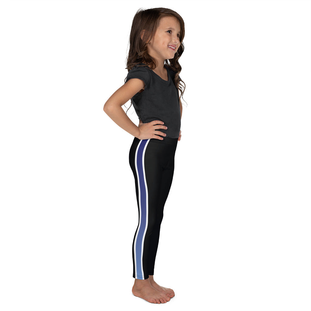 Blue Ombre Side Stripe Kid's Leggings