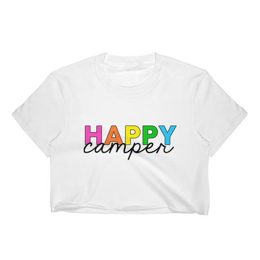 Happy Camper Rainbow T-Shirt Crop Top