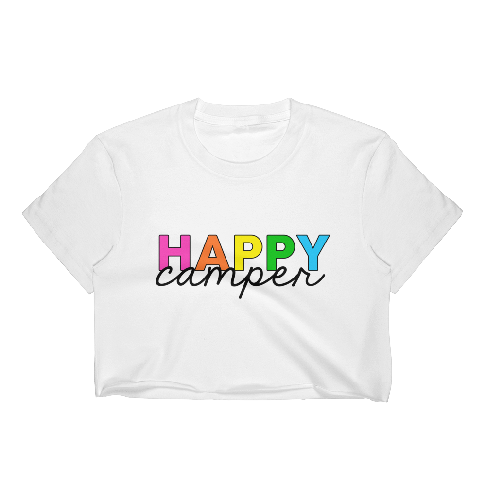 Happy Camper Rainbow T-Shirt Crop Top
