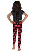 Load image into Gallery viewer, Red Lips on Black Kid's Leggings
