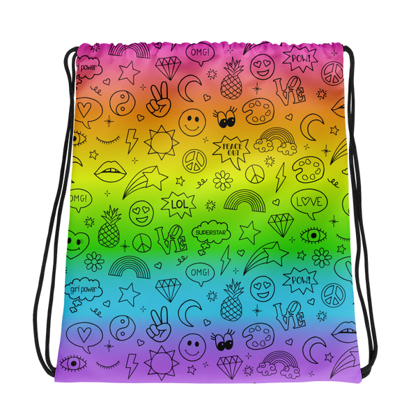 Fun Doodle Icons Drawstring Bag