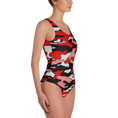 Load image into Gallery viewer, Red & Black Camo One-Piece
