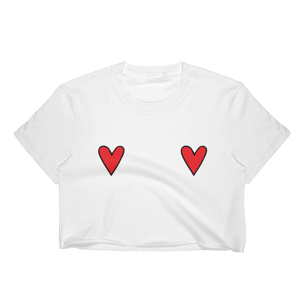 Red Hearts Cropped T-Shirt