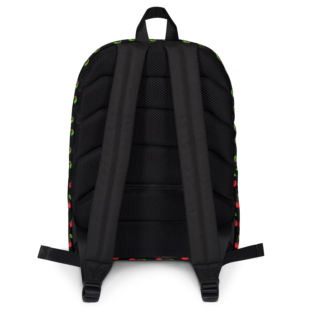 Cherries Black Backpack